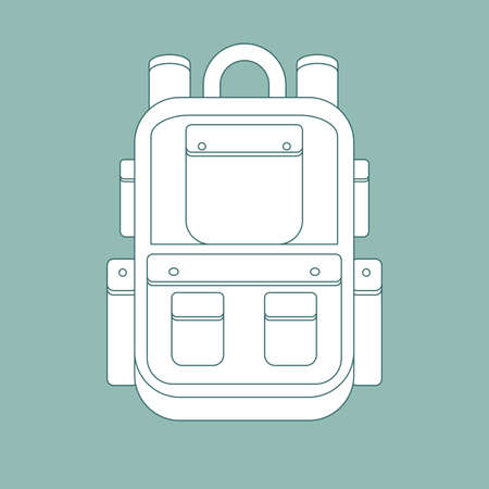Simple icon with a backpack on a background. Stock flat vector illustration.のイラスト素材