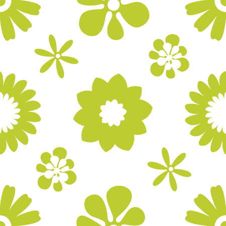 Seamless floral pattern. Repeated flowers and round spots.のイラスト素材