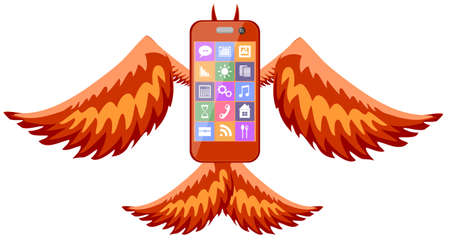 a phone devil iconのイラスト素材