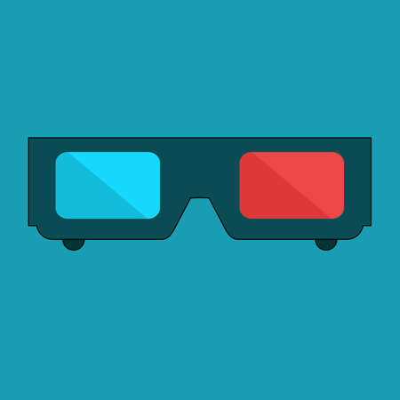 3D cinema glasses flat icon. Vector Illustration.のイラスト素材