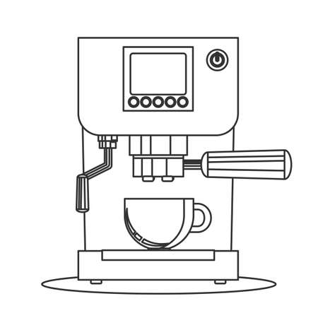 Contour icon coffee machine with a mugのイラスト素材