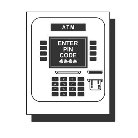 ATM icon - payment terminal .のイラスト素材