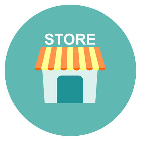 Store icon flat. Illustration isolated on white background. Stock flat vector illustration.のイラスト素材