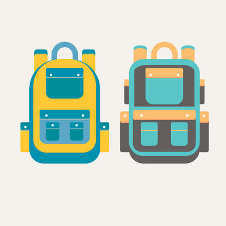 Set of different backpacksのイラスト素材