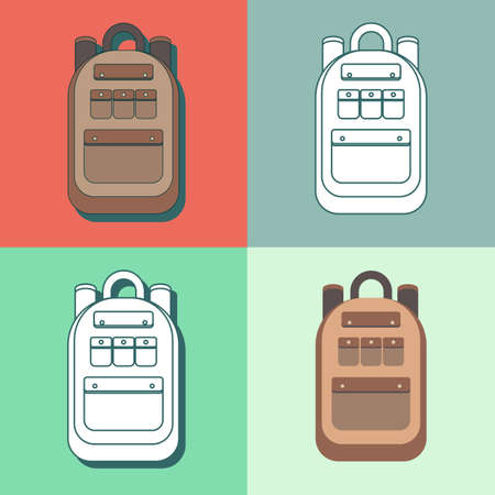 Set of different backpacksのイラスト素材