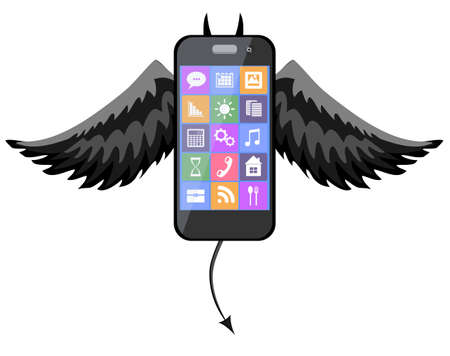 a phone devil icon. Vectorのイラスト素材