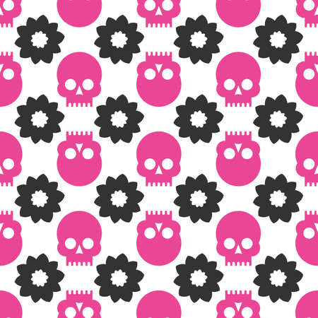 Skulls seamless patternのイラスト素材