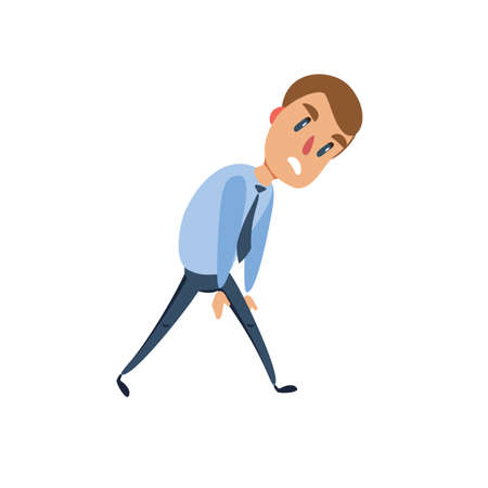 Vintage Businessman Walk Sadのイラスト素材