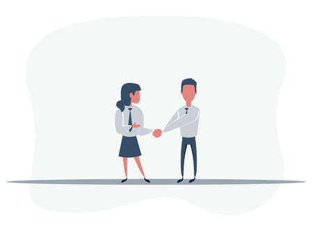 Handshake men and women. Handshake of business people partners businessmen and businesswomen. Hand shaking meeting agreement. Symbol of successful transaction.のイラスト素材
