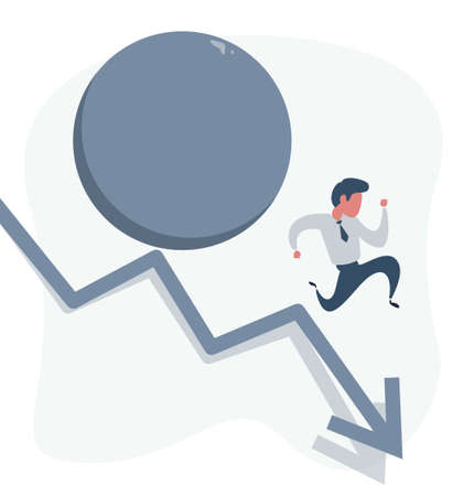 Vector of Man running down on a arrow - ID:1-164348787 - Royalty Free ...