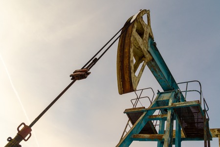 Mining and quarrying. Installations for the extraction of oil from the bowels of the Earth. Pumpjack...