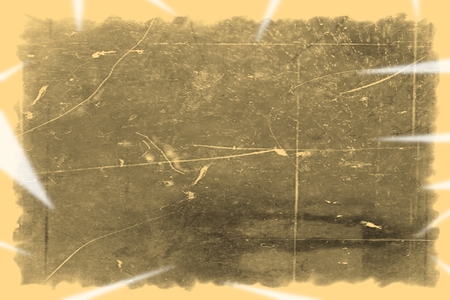 Old photo texture with stains and scratches. Vintage and antique art concept. Front view of blank...