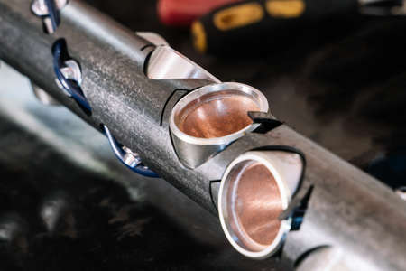 The shape charge loaded in gun and conveyed in hole on wireline to perforate casing and formation....
