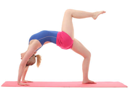 young flexible girl doing yoga