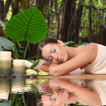 Attractive woman getting spa treatmentの写真素材