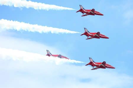 RAF air show in Tallinn, Estonia - JULY 23. Royal Air Force Red Arrows RAF Air show TALLIN  event, July 23, 2013のeditorial素材