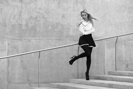 Fashion model on the streetの写真素材