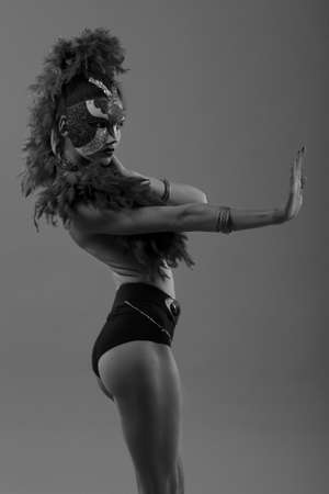 black and white photo of a naked young dancer