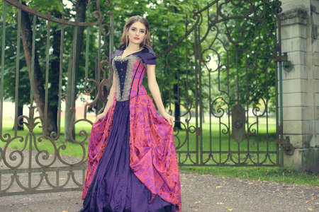 young girl in a classic ball gownの写真素材
