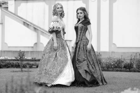 young girl in a classic ball gownの写真素材