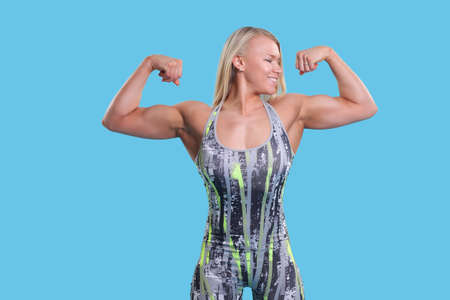 beautiful sporty muscular woman