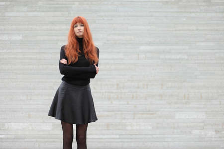 Fashion model on the streetの写真素材