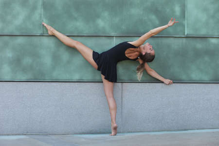 young athletic girl with a flexible sexual bodyの写真素材