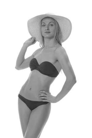 Woman with perfect athletic body . fitness bikiniの写真素材