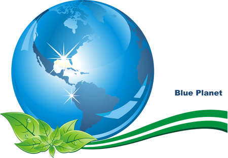Ecological character - the blue planet.のイラスト素材