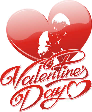 Happy Valentine's day greeting card, red background in vector formのイラスト素材