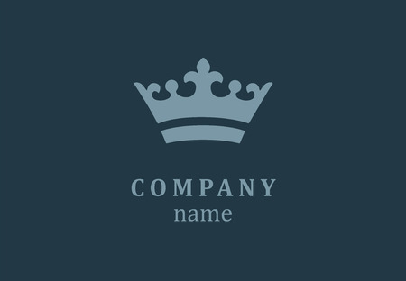 Deep blue crown logo. Crown iconのイラスト素材