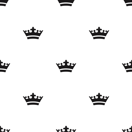Seamless pattern with black crownsのイラスト素材