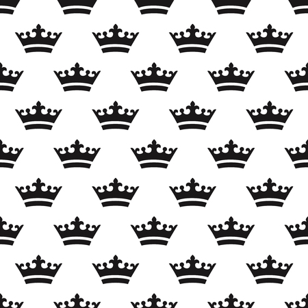 Seamless pattern with black crownsのイラスト素材