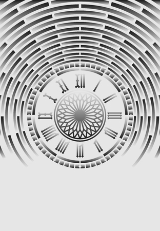 Roman numeral clock on light abstract backgroundのイラスト素材