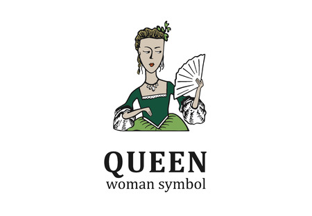Young queen symbol for salon, showroom or parlor.のイラスト素材