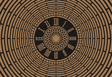 Roman numeral clock on abstract backgroundのイラスト素材