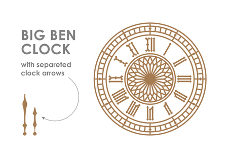Big Ben dial with clock hands.のイラスト素材