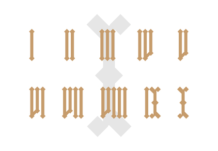 Old style isolated roman numeral set.のイラスト素材