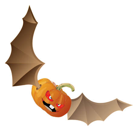 Flying pumpkin isolatedのイラスト素材