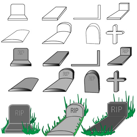 grave stone isolatedのイラスト素材