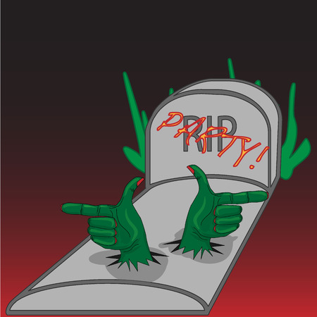 zombie hand party sign isolatedのイラスト素材