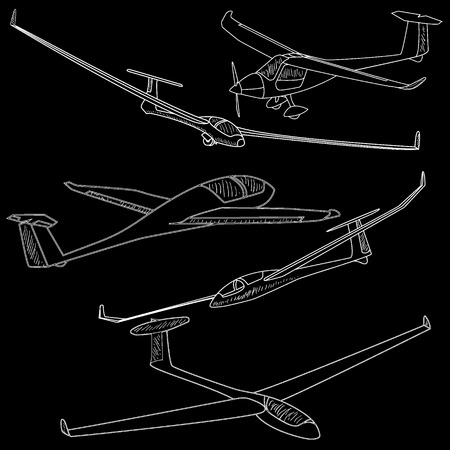 Glider sailplane illustration isolated on sky backgroundのイラスト素材