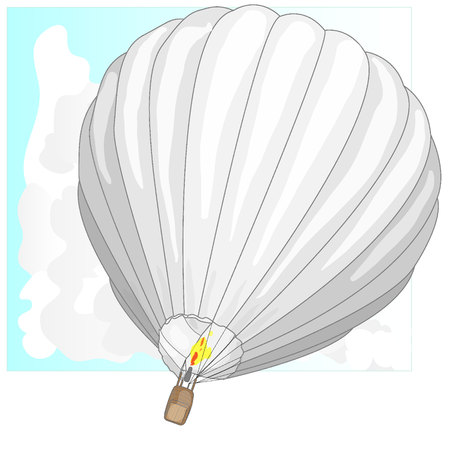Hot Air Balloon / montgolfier and Cloudsのイラスト素材