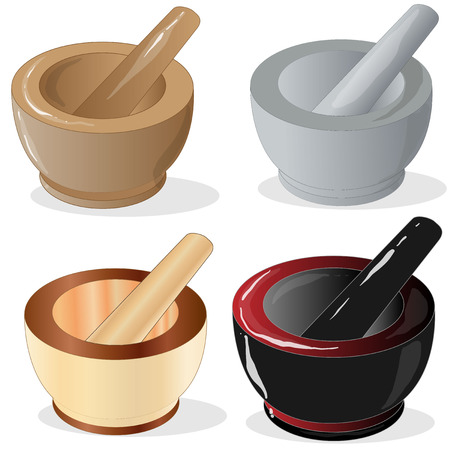 Mortar and pestle. Vector illustration isolated.のイラスト素材