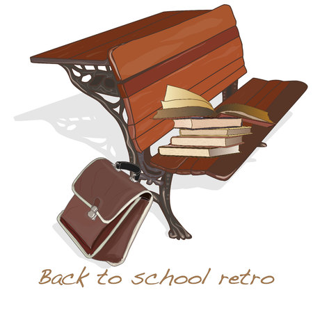 Back to school retro vector illustration isolatedのイラスト素材