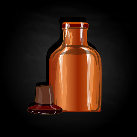 chemical glass bottle vintage vector illustrationのイラスト素材
