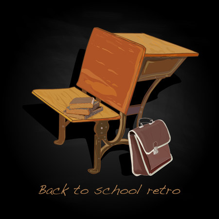 Back to school retro vector illustration isolatedのイラスト素材