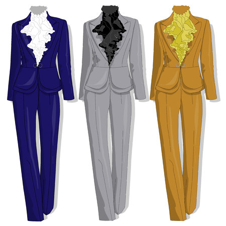 Female suit. Clothes collection. Vector illustration.のイラスト素材