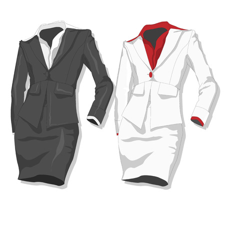 Female suit. Clothes collection. Vector illustration.のイラスト素材