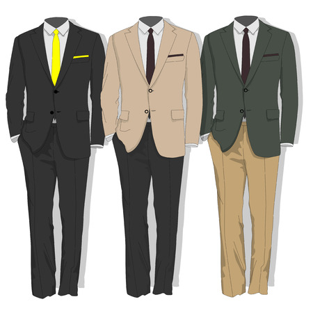 Man suit. Clothes collection. Vector illustration.のイラスト素材